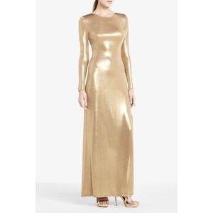 Bcbg metallic evening gown.